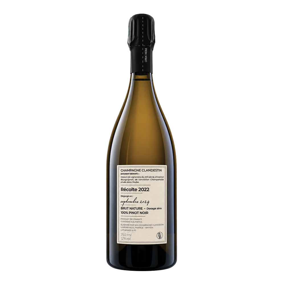 Champagne Boréal Brut Nature 2022 Clandestin