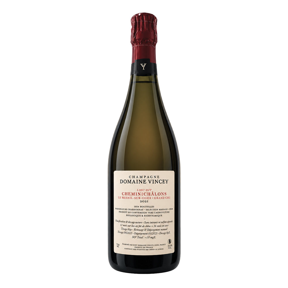 Champagne Lieu-Dit Chemin de Châlons Le Mesnil-sur-Oger Grand Cru Brut Nature 2021 Domaine Vincey