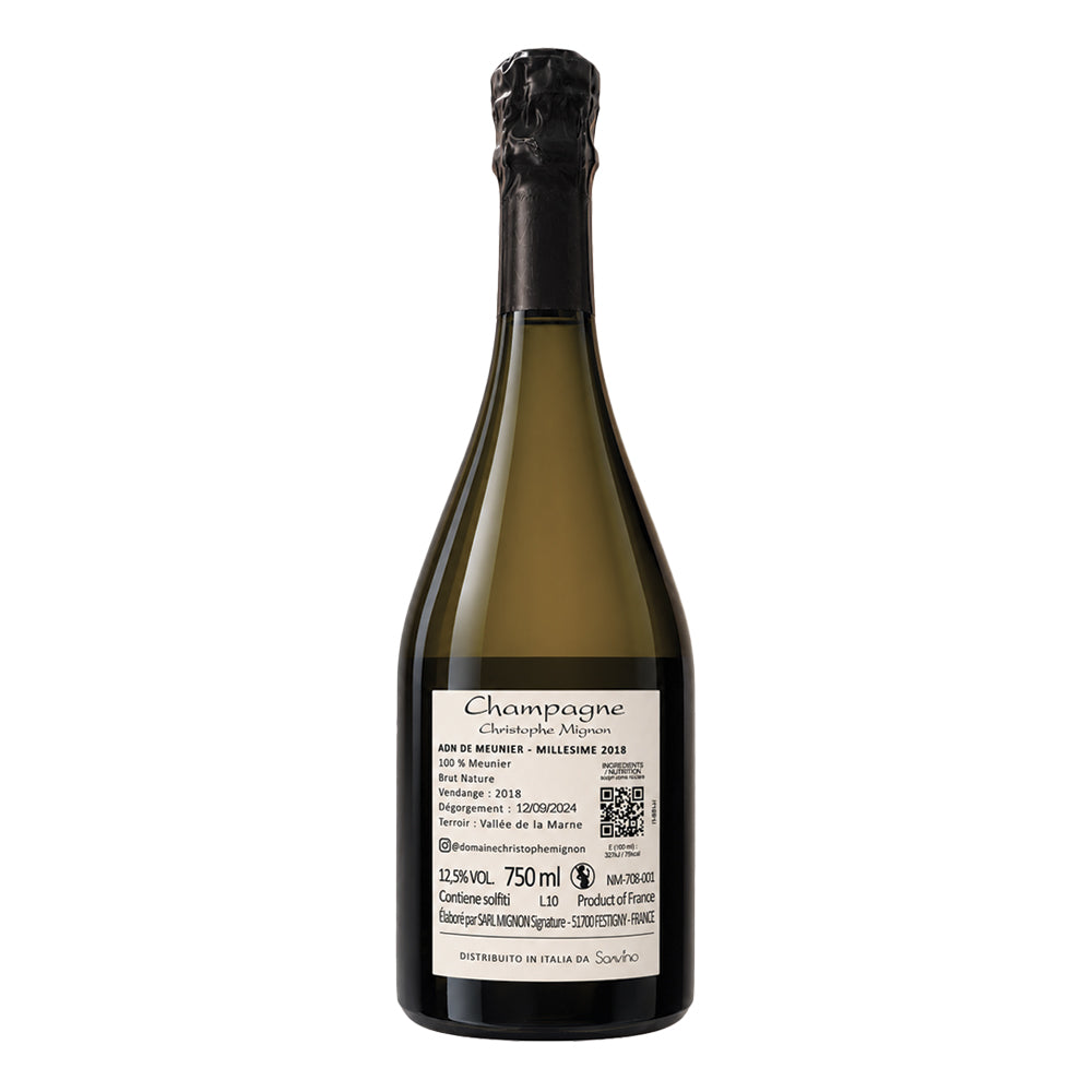 Champagne ADN de Meunier Brut Nature Millésime 2018 Christophe Mignon