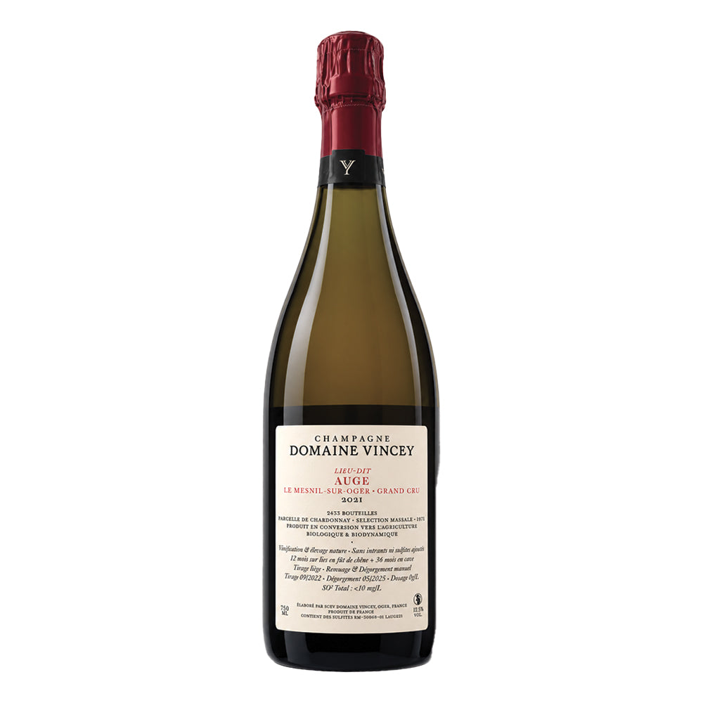 Champagne Lieu-Dit Auge Le Mesnil-sur-Oger Grand Cru Brut Nature 2021 Domaine Vincey